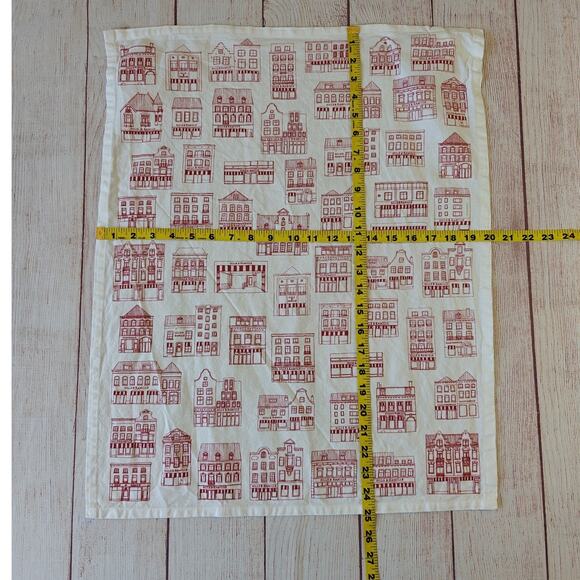 Dille & Kamille red façades 100% organic tea towel - Picture 5 of 7